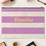 Personalized Stripe Pattern Name Cosmetic Bag Cosmetic Bag (XXXL) Back
