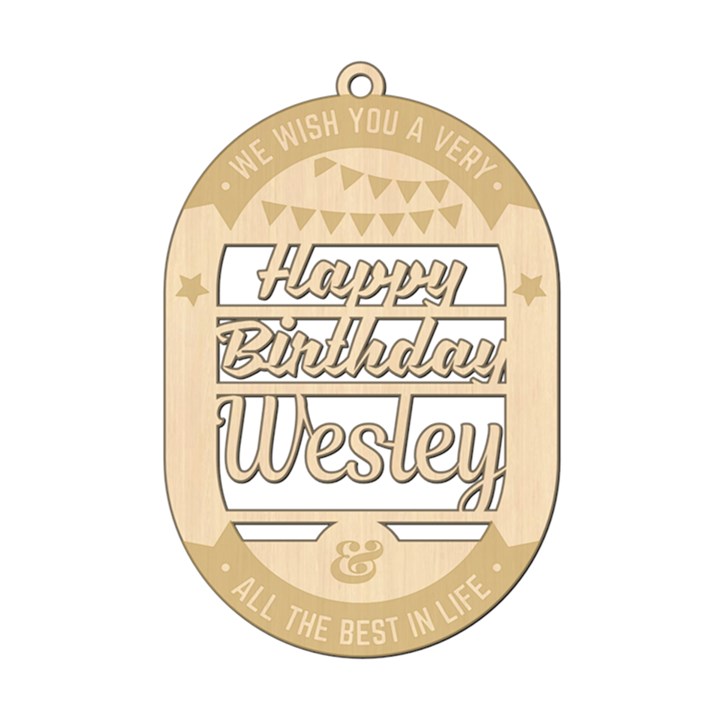 Personalized Happy Birthday Wood Ornament Wood Ornament