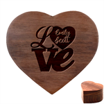 Personalized Love Anniversary Heart Wood Jewelry Box Heart Wood Jewelry Box Front