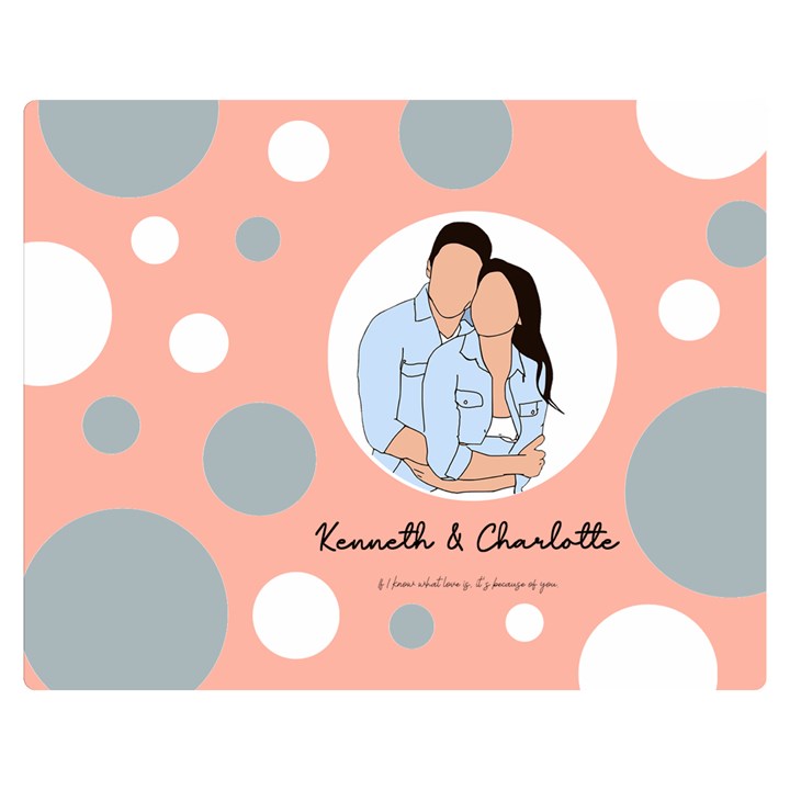 Personalized Lover Hand Draw Style Two Sides Premium Plush Fleece Blanket (Teen Size)