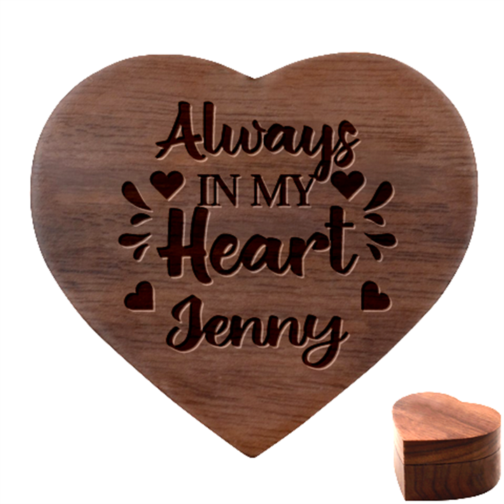 Personalized Couple Love Name Heart Wood Jewelry Box Heart Wood Jewelry Box