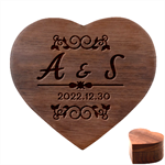 Personalized Wedding Initial Heart Wood Jewelry Box Heart Wood Jewelry Box Front
