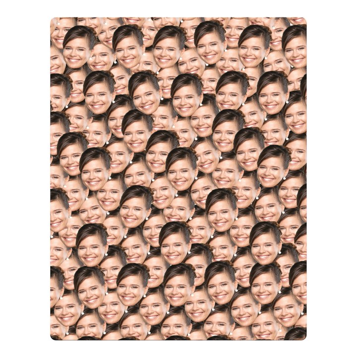 Personalized Many Face Large Blanket Two Sides Premium Plush Fleece Blanket (Large)