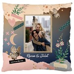 Personalized Couple Name Collage Style Large Blanket Standard Premium Plush Fleece Cushion Case (Two Sides) Front