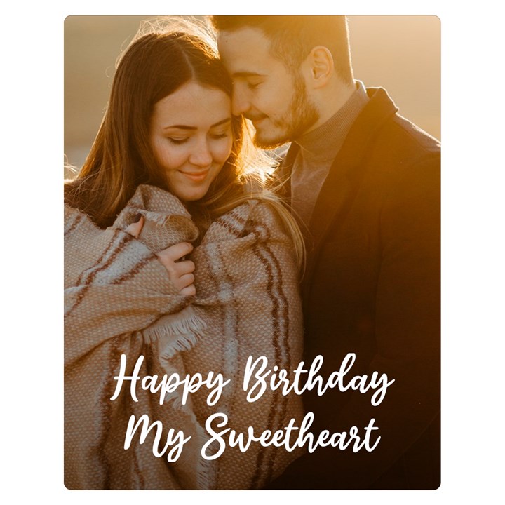Personalized Any Text Couple Love Photo Blanket Two Sides Premium Plush Fleece Blanket (Teen Size)