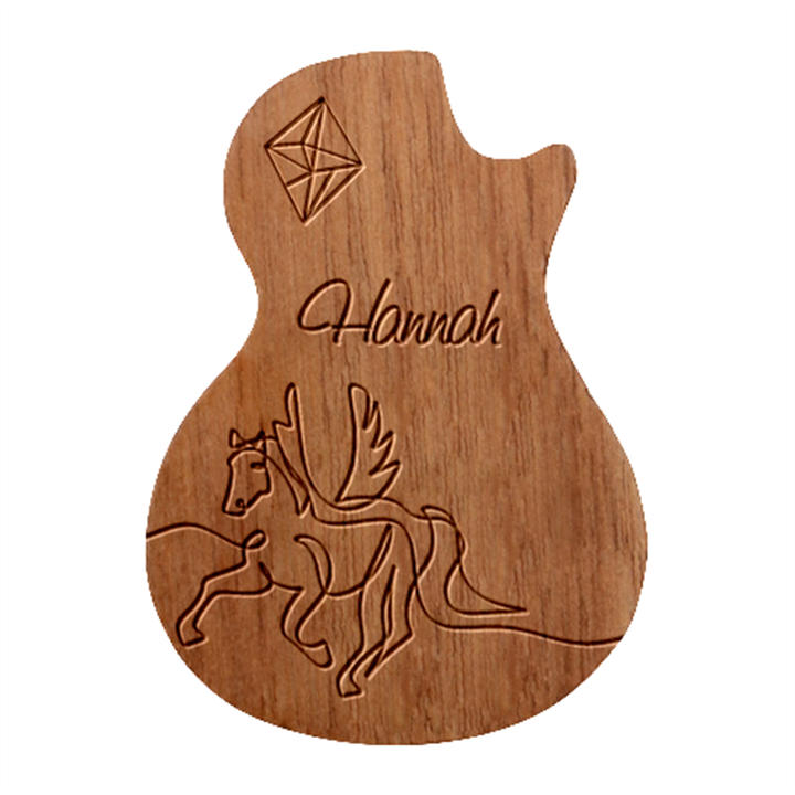 Personalized Unicorn Guitar Picks Set Guitar Shape Wood Guitar Pick Holder Case And Picks Set