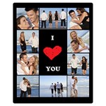 Personalized Photo 10 Girds Love Two Sides Premium Plush Fleece Blanket (Teen Size) 60 x50  Blanket Front