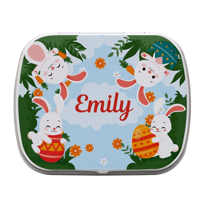 Personalized Easter Name Small Metal Box Small Metal Box (White)