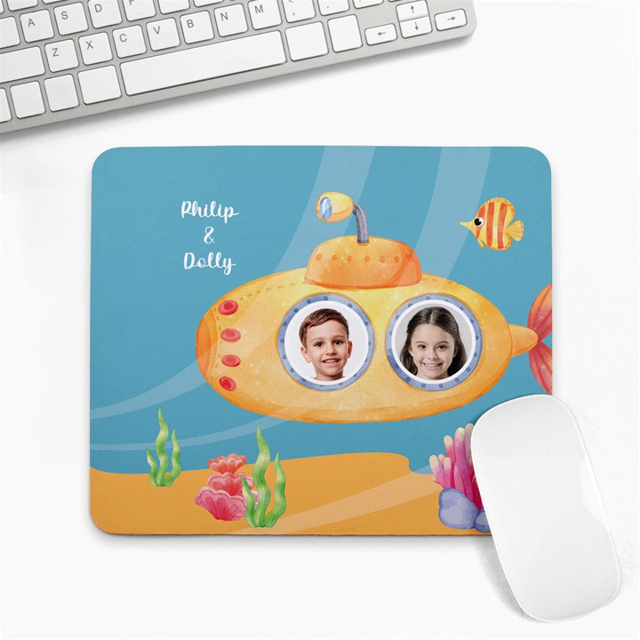 Submarine Personalized Photo Name Mousepad Collage Mousepad