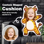 Personalized Photo in Animal Body Cartoon Style Custom Shaped Cushion Cut To Shape Cushion Case Front