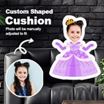 Personalized Photo in Purple Princess custom Shaped Cushion Cut To Shape Cushion Case Front