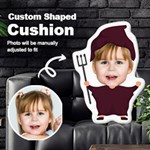 Personalized Photo in Halloween Witch Cartoon Style Custom Shaped Cushion Cut To Shape Cushion Case Front