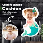 Personalized Photo in Mermaid custom Shaped Cushion Cut To Shape Cushion Case Front