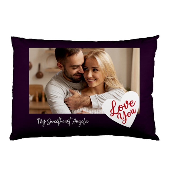 Personalized Photo Love You Any Text Pillow Case Pillow Case (Two Sides)
