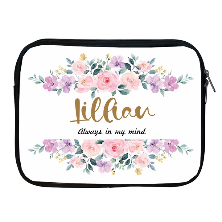 Personalized Floral Pattern Always in My Mind Name iPad Zipper Case Apple iPad Zipper Case