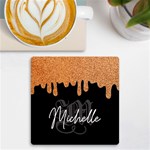 Personalized Glitter Initial Name UV Print Square Tile Coaster UV Print Square Tile Coaster  Front