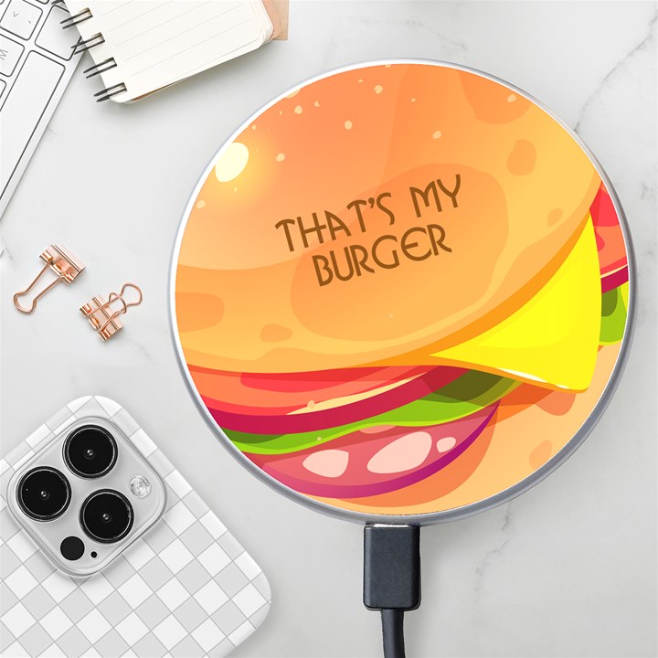 Personalized Burger Name Wireless Fast Charger Wireless Fast Charger(White)
