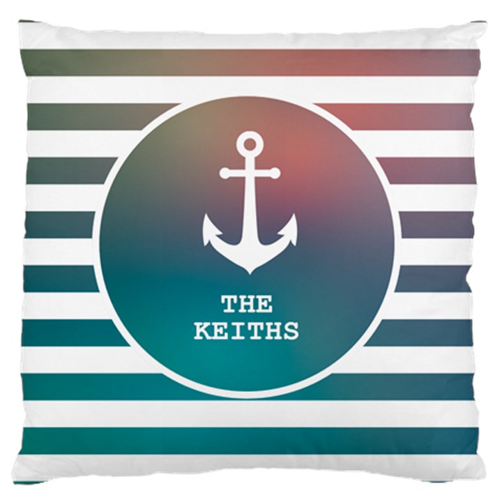 Personalized Anhor Family Name Large Cushion Case Large Cushion Case (One Side)