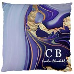 Personalized Initial Name Marble Large Cushion Case Large Cushion Case (One Side) Front