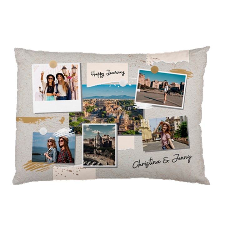 Personalized Collage Travel Photo Any Text Pillow Case Pillow Case