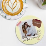Personalized Memo Style Photo Name Round Tile Coaster UV Print Round Tile Coaster Front