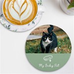 Personalized Pet Name Photo Round Tile Coaster UV Print Round Tile Coaster Front