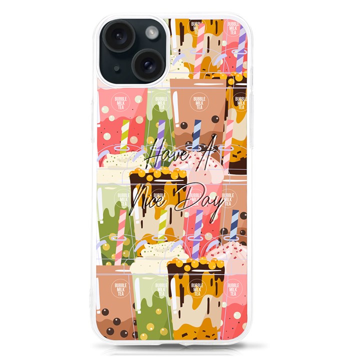 Personalized Tea Pattern UV Print Case iPhone 15 TPU UV Print Case