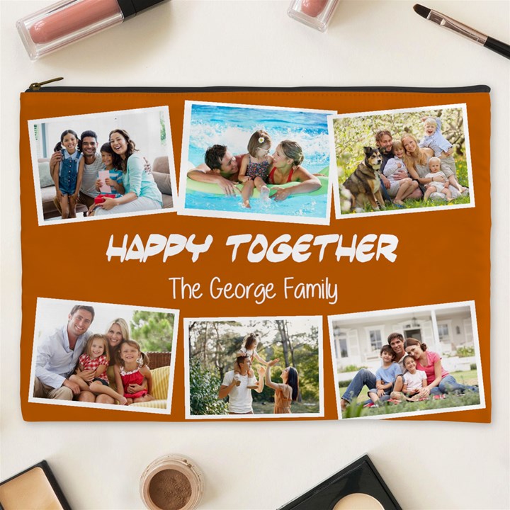 Personalized Photo Family Love Any Text Cosmetic Bag Cosmetic Bag (XXXL)