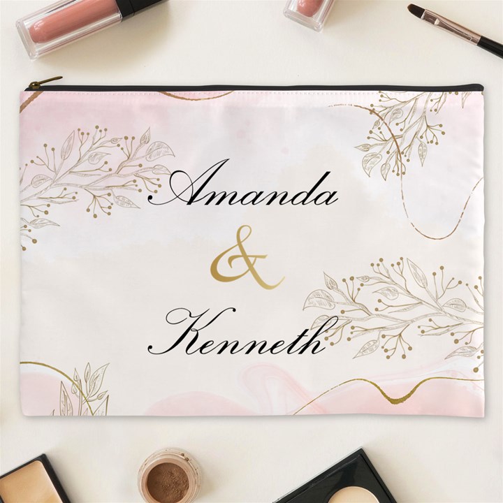 Personalized Wedding Couple Name Cosmetic Bag Cosmetic Bag (XXXL)