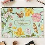 Personalized Floral Name Cosmetic Bag Cosmetic Bag (XXXL) Front