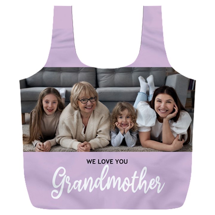 Personalized Photo We Love You Grandmother Any Text Recycle Bag Full Print Recycle Bag (XXXL)