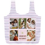 Personalized Photo Stripe Pattern Blessings Recycle Bag Full Print Recycle Bag (XXXL) Back