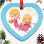 Personalized Angel Name Heart Ornament (Two Sides) Heart Ornament (Two Sides) Back