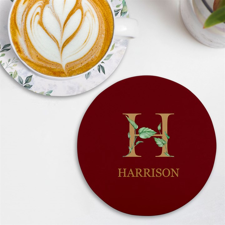 Personalized Initial Name Any Text Round Tile Coaster UV Print Round Tile Coaster