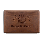Personalized Happy Birthday Name Wood Oval USB Flash Drive Wood Oval USB Flash Drive Box