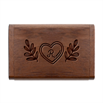 Personalized Heart Leaf Name Wood Oval USB Flash Drive Wood Oval USB Flash Drive Box