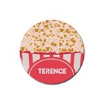 Personalized Popcorn Name Rubber Coaster (Round) Rubber Coaster (Round) Front