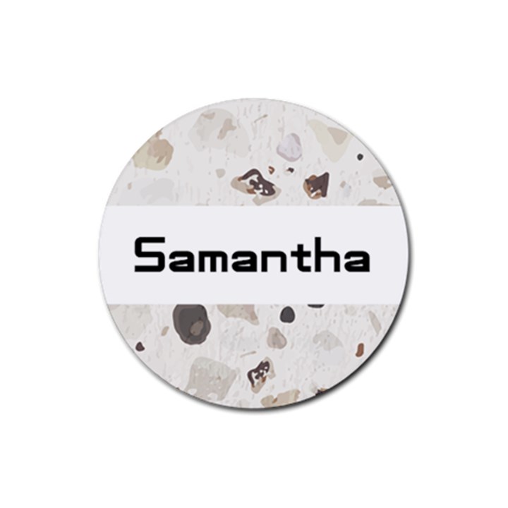 Personalized Stone Pattern Name Rubber Coaster (Round) Rubber Coaster (Round)