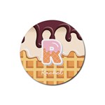 Personalized Ice Cream Name Rubber Coaster (Round) Rubber Coaster (Round) Front