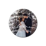 Personalized Rings Line Art Photo Rubber Coaster (Round) Rubber Coaster (Round) Front