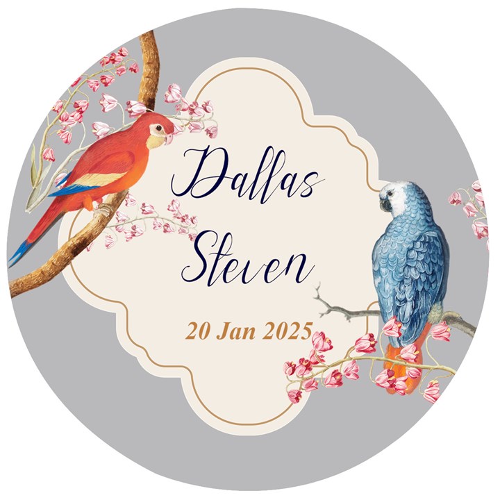 Personalized Married Save th Date Birds Name Any Text Wooden Bottle Opener Wooden Bottle Opener (Round)