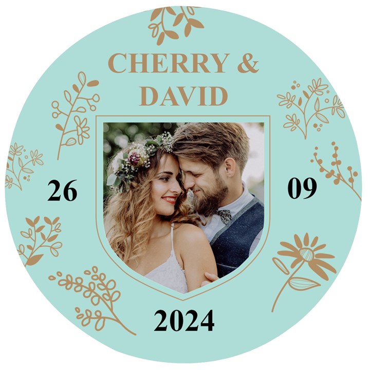 Personalized Married Save th Date Photo Name Any Text Wooden Bottle Opener Wooden Bottle Opener (Round)