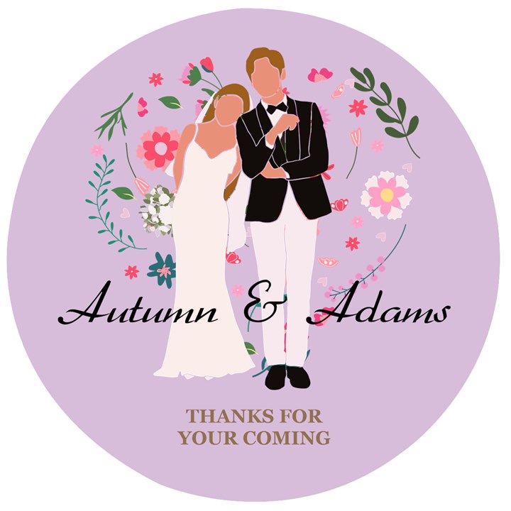 Personalized Married Gift Thanks for your coming illustration Name Any Text Wooden Bottle Opener Wooden Bottle Opener (Round)