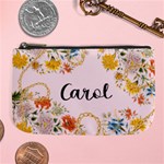 Personalized Floral Name Any Text Large Coin Purse Large Coin Purse Front