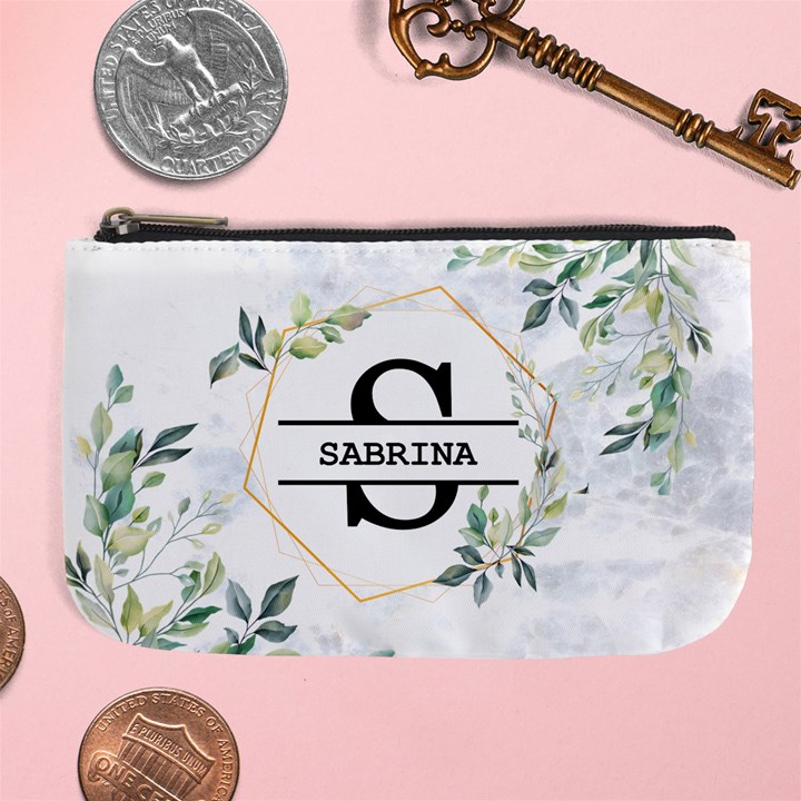 Personalized Initial Name Large Coin Purse Large Coin Purse
