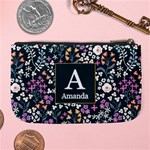 Personalized Floral Pattern Initial Large Coin Purse Large Coin Purse Back