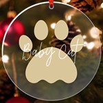 Personalized Name Pet Foot UV Print Acrylic Ornament Round UV Print Acrylic Ornament Round Front