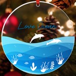 Personalized Name Ocean Frame UV Print Acrylic Ornament Round UV Print Acrylic Ornament Round Front
