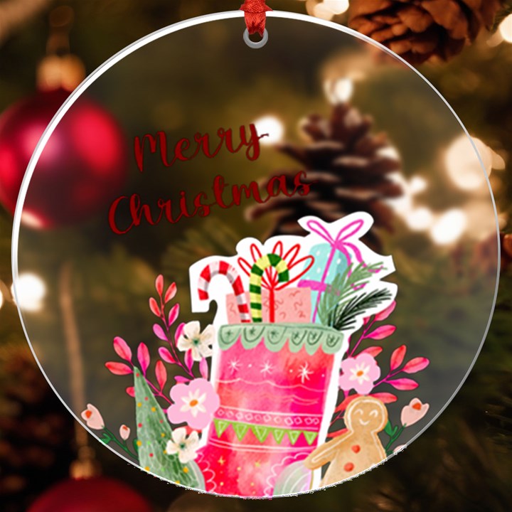 Personalized Name Xmas Gift UV Print Acrylic Ornament Round UV Print Acrylic Ornament Round
