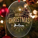 Personalized We Wish you a Merry Christmas Name UV Print Acrylic Ornament Oval UV Print Acrylic Ornament Oval Front